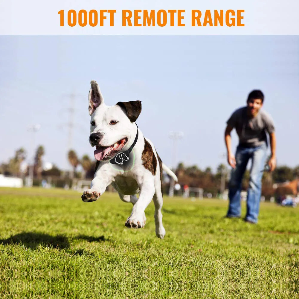 1000FT Pet Dog Training Collar IP67 Waterproof Rechargeable Electric Remote Shock Vibration Sound Bark Stop Collar Drop Shipping